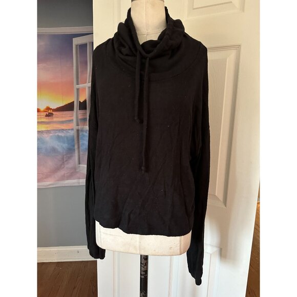 BP Drawstring Cowl Neck Hacci Sweater in Black Medium - Picture 1 of 4